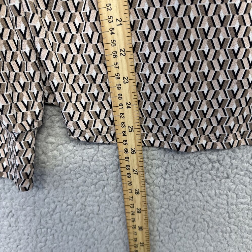 Adrianna Papell Geometric Print Long Sleeve Pullover V Neck Blouse Size Small - Picture 7 of 8